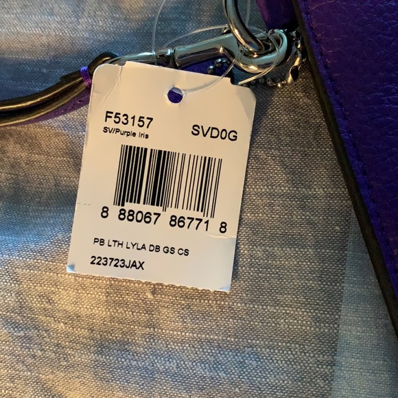 Coach crossbody hand bag purple New - Picture 3 of 6